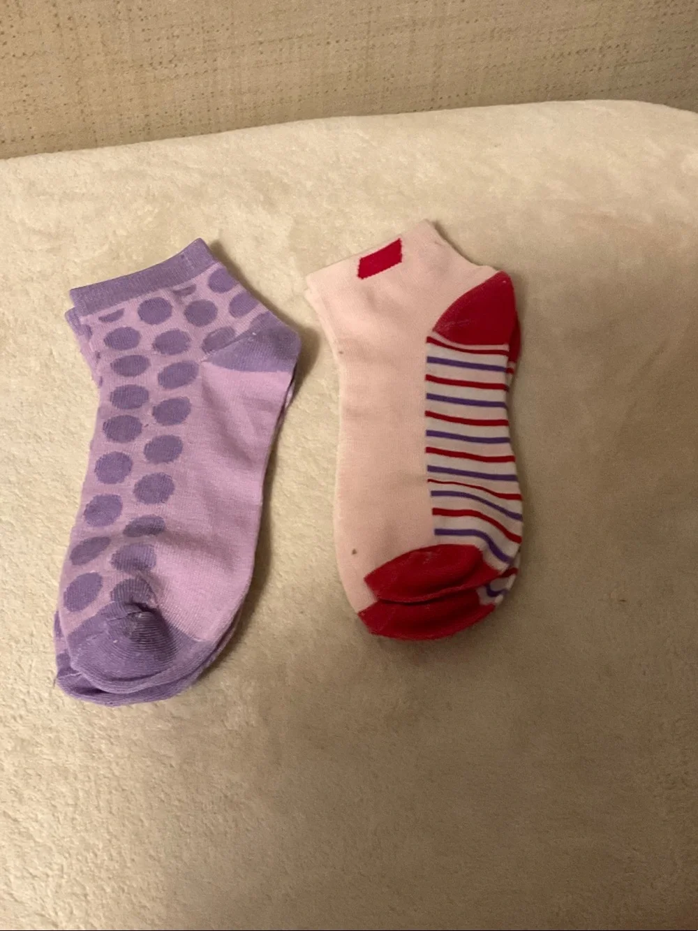 Women's Ankle Socks Duo in Lavender Dot & Pale Pink Stripe